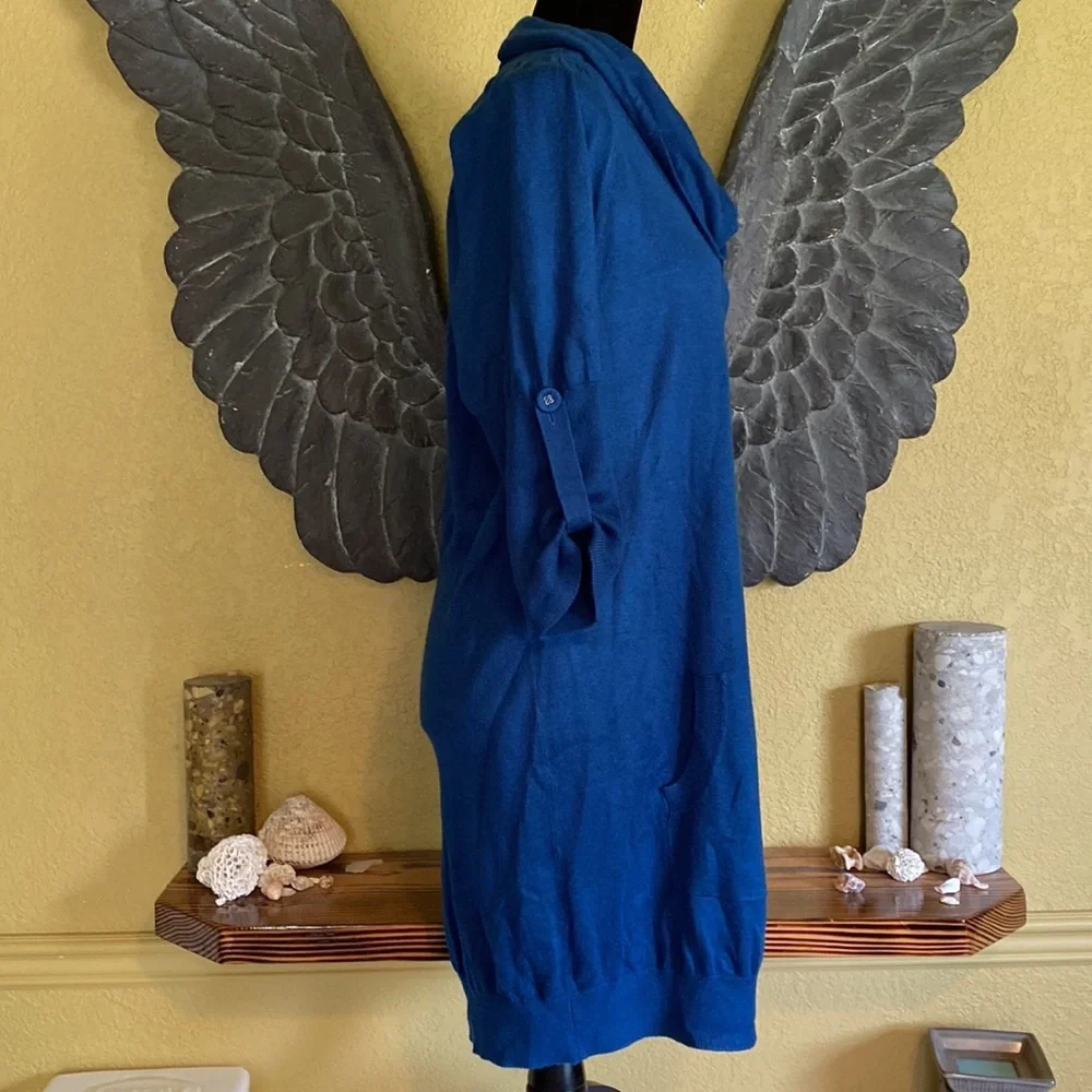 Smart Set Blue Cowl Neck Sweater Dress - Picture 6 of 9